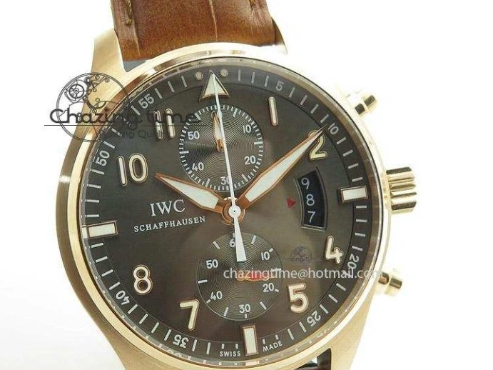 MIROTIME 0321 Youthful Pilot Chrono RG 3878 Gray Dial on Light Brown Leather Strap A 7394